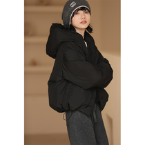 Miss Hateeth Miss Chen Ai Jia Winters new waterproof high-tech light Anti-crease black short Lian Hat Bread Down Clothing