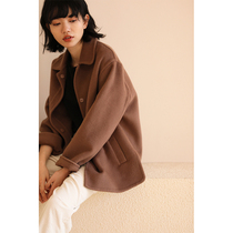 Lady Hacktooth Winter Good version of the curry little Subbi prepared for a small turn of the wool Two-sided coat jacket