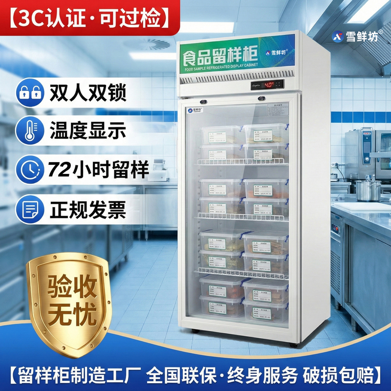 Kindergarten Cafeteria Food Sample Cabinet with Double Locks and Temperature Display, Small Kitchen Refrigerator, Vegetable Preservation Freezer, Beverage Cooler Kindergarten Cafeteria Food Sample Cabinet with Double Locks and Temperature Display, Small Kitchen Refrigerator, Vegetable Preservation Freezer, Beverage Cooler