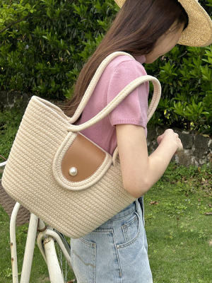 taobao agent Capacious woven handheld beach one-shoulder bag, shoulder bag, 2023 collection