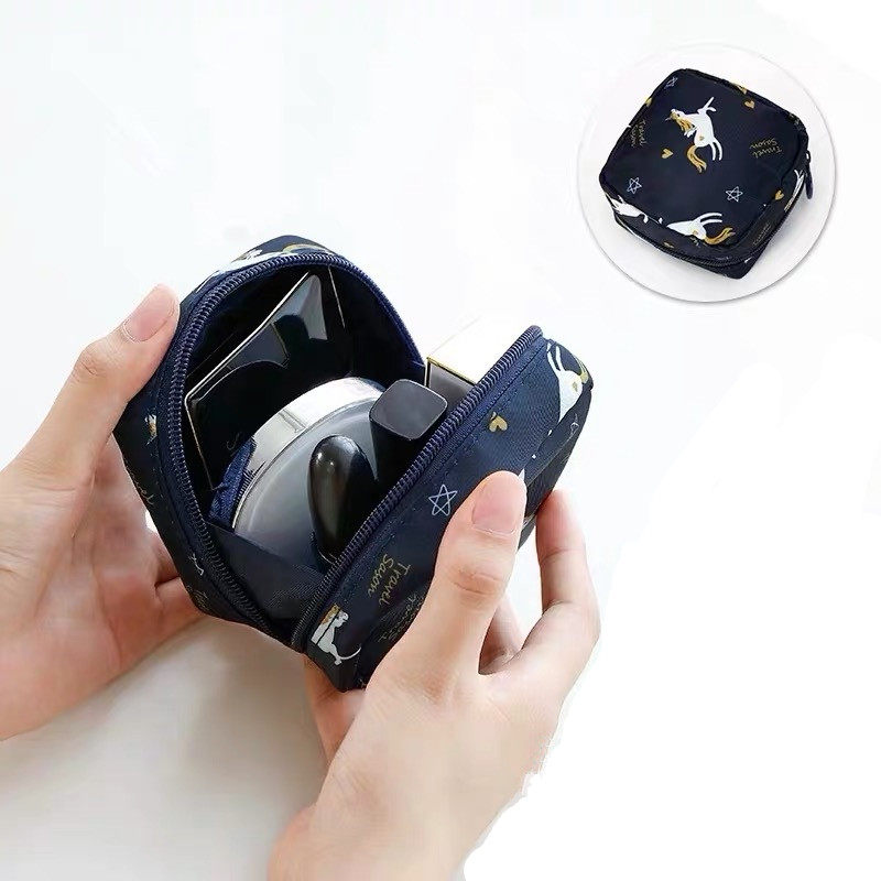 Travel Cute Mouth Red Packet Containing bag portable trumpet Mini mouth red bag Carry-on Makeup Bag Mesh Red Makeup Bag