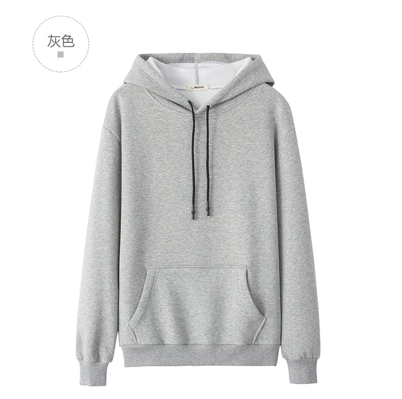 2018 mới Lagovi cotton nam áo len trùm đầu màu rắn phiên bản nam Hàn Quốc của áo khoác thể thao tự canh nam giản dị áo khoác nam có mũ