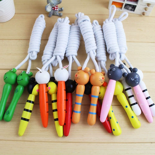 Детская скакалка для детского сада, дорожная деревянная мультяшная милая игрушка с животными, 5-6-7-8-10 лет