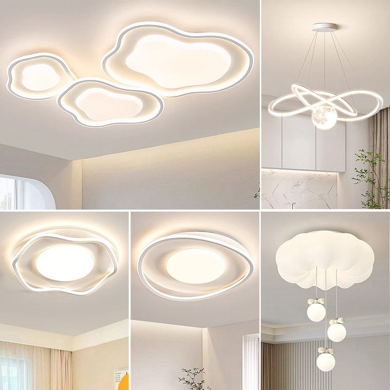 Living Room Lamp 2026 New Model Cream Cloud Style Bedroom Eye-Protection Lamp Zhongshan Whole House Installation Package Ceiling Light Fixture