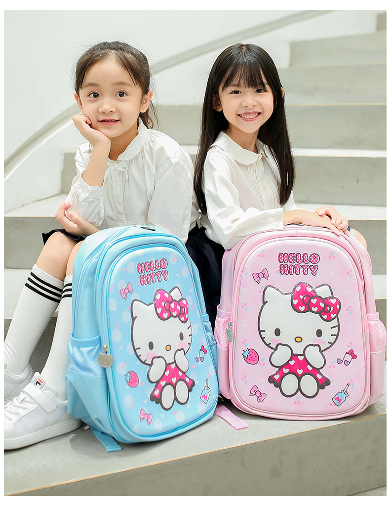 Hello Kitty Hello Kitty Schoolbag Học sinh nữ 1-3 Lớp một trẻ em kt Cat Girl Ba lô - Túi bé / Ba lô / Hành lý balo kéo học sinh