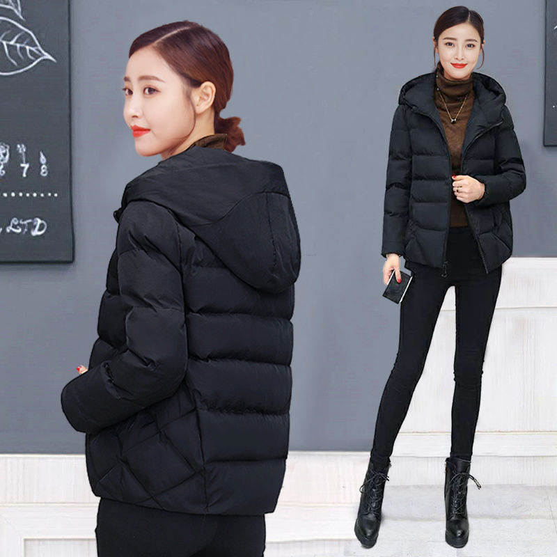 New Off-Season Plus-Size Korean Style Loose Slimming Versatile Hooded down Cotton Short Jacket Puffer Coat for Women