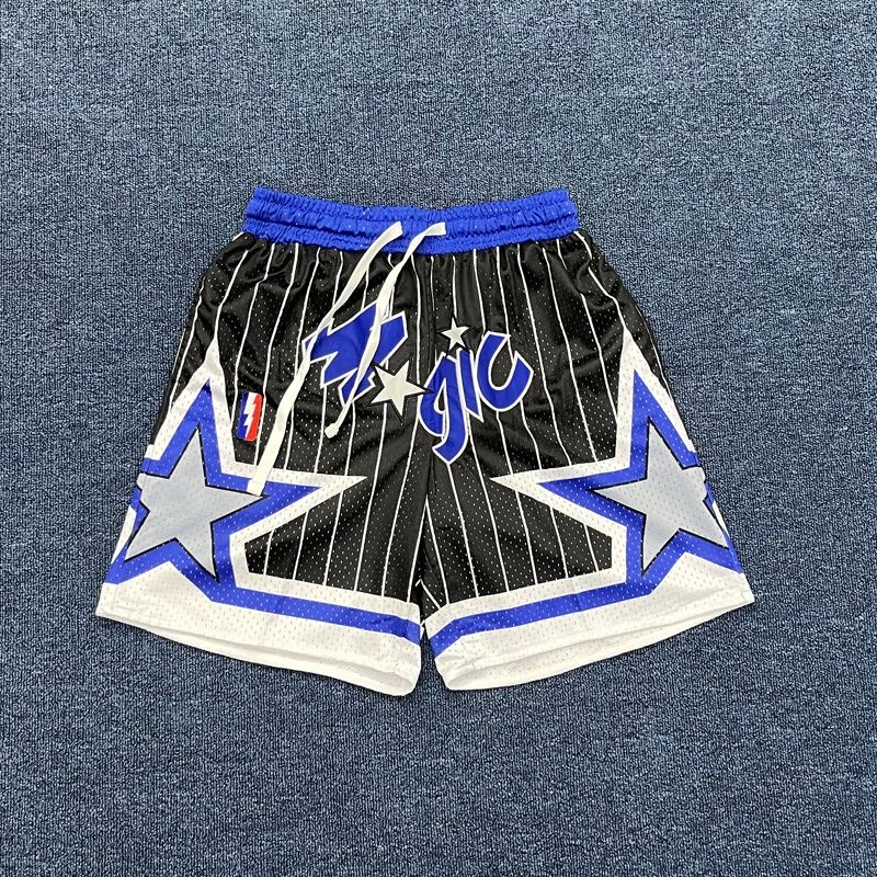 Retro Embroidered Double-Layer Basketball Shorts, American Style, Knee-Length, Loose Casual Shorts