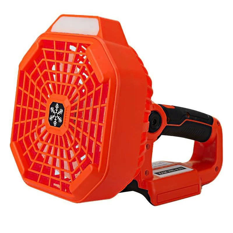 Handheld air fan, lights, flashlight, compatible lithium battery, 18v