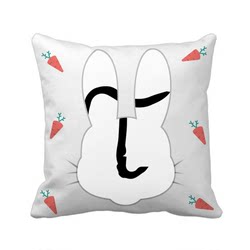 黑色希腊字母套剪影兔子方形抱枕靠枕沙发靠垫双面含芯礼物