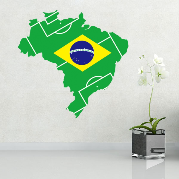 Brazil flag football field map games stickers bedroom living room window decoration removable stickers wall stickers