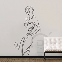 Beautiful lines abstract beauty art painting graffiti art cartoon illustration waterproof PVC wall stickers bathroom wall stickers