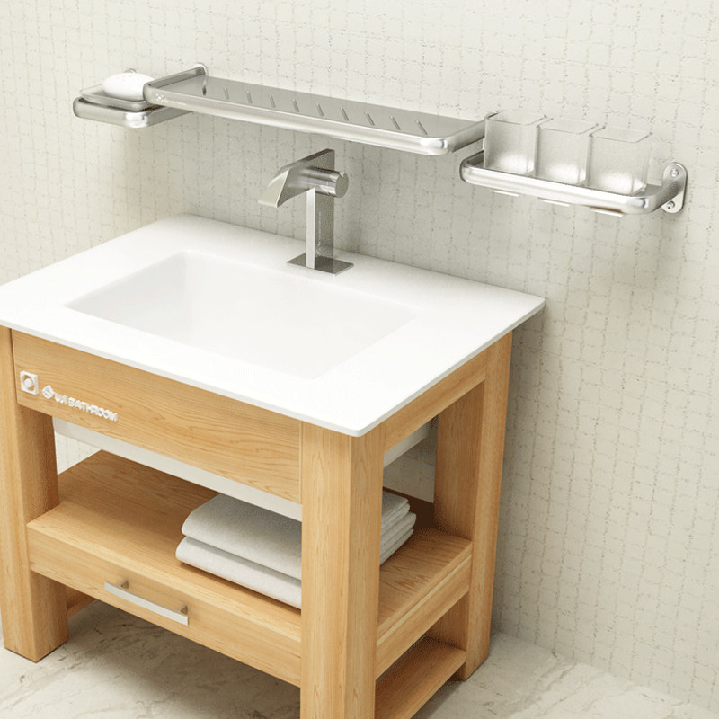 Oji free from punching space aluminum gargling cup shelf wall-mounted toothbrush dental cup shelf dental cylinder dressing room toothpaste