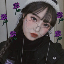 South Koreas new retro cute college wind anti-blue light glasses frame metal wild tide no makeup myopia glasses men and women