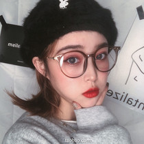 Korean retro wild metal black thick BAO WEN glasses frame NET red no lens female big face thin myopia CAN BE MATCHED