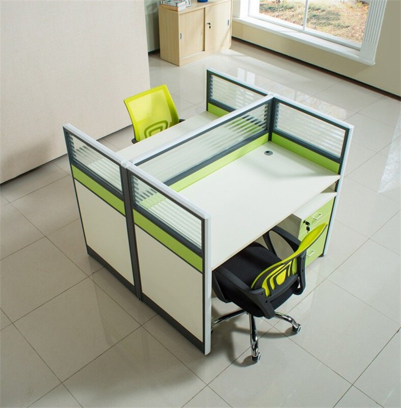 Manufacturer's desk Simple modern staff 2 4 6 people screen staff table and chair card seat combination staff desk