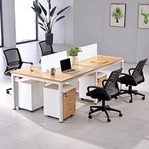 4 people 6 staff screen desk and chair combined desk office minimal modern card - seated computer desk