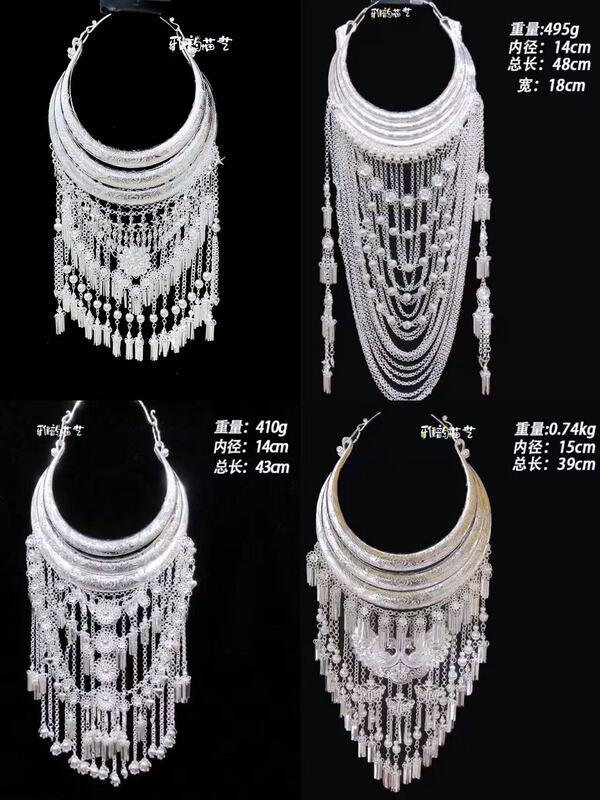 New Miao and Dong Ethnic Minority Headwear, Distinctive Handmade Silver Jewelry Choker, Performance Accessories, Genuine Silver Jewelry New Miao and Dong Ethnic Minority Headwear, Distinctive Handmade Silver Jewelry Choker, Performance Accessories, Genuine Silver Jewelry