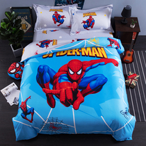 Cartoon animation childrens bed three-piece set four-piece cotton cotton little boy Spider-man quilt cover sheets 1 58