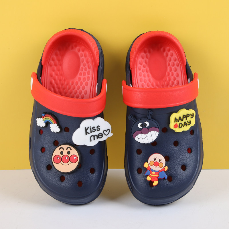 Anpanman boy cool slipper Baotou cool drag indoor baby childrens hole shoes non-slip cartoon girls summer