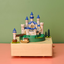 jeancard music box Forest castle Taiwan wooded rotary dolly eight-tone box to send boys girls day gifts