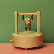jeancard music box gibbons Single bar Taiwan woody rotating eight-tone box to send children creative birthday present