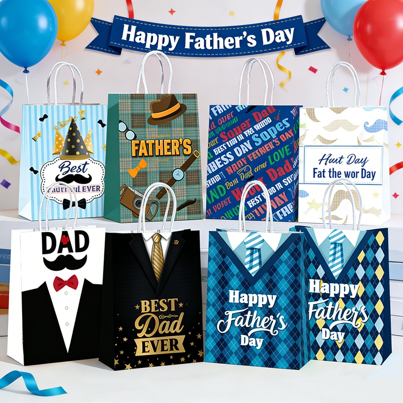 Father's Day Tote Bag Gift Bag Holiday Event Gift Bag for Dad Gift Bag with Many Styles Square Bottom Bag Father's Day Tote Bag Gift Bag Holiday Event Gift Bag for Dad Gift Bag with Many Styles Square Bottom Bag