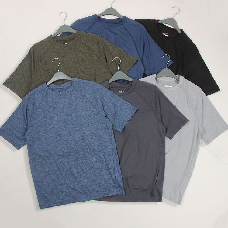 Sports and fitness cow goods elastic cool outdoor summer quick-drying short-sleeved T-shirt breathable casual t men's clothing