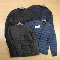 Handsome Korean baseball collar autumn and winter thin cotton coat solid color casual warm and light Fashion men stand collar cotton jacket jacket