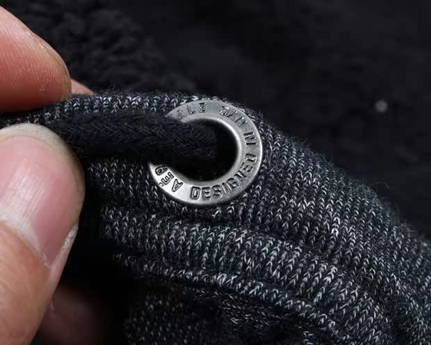 Mã bị hỏng xử lý ấm cừu cashmere dày cộng với áo len nhung trùm đầu áo khoác dây kéo nam mùa thu và áo khoác mùa đông áo hoodie rộng