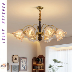 2026 New Model American Retro Lily of the Valley Flower Chandelier for Living Room, French Vintage Style Main Chandelier for Bedroom, Dining Room, and Hall