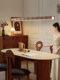 Song-Style Aesthetic Long Wave-Shaped Restaurant Chandelier, French Mid-Century Style Tea Room Zen Chandelier, Solid Wood Dining Table Lamp