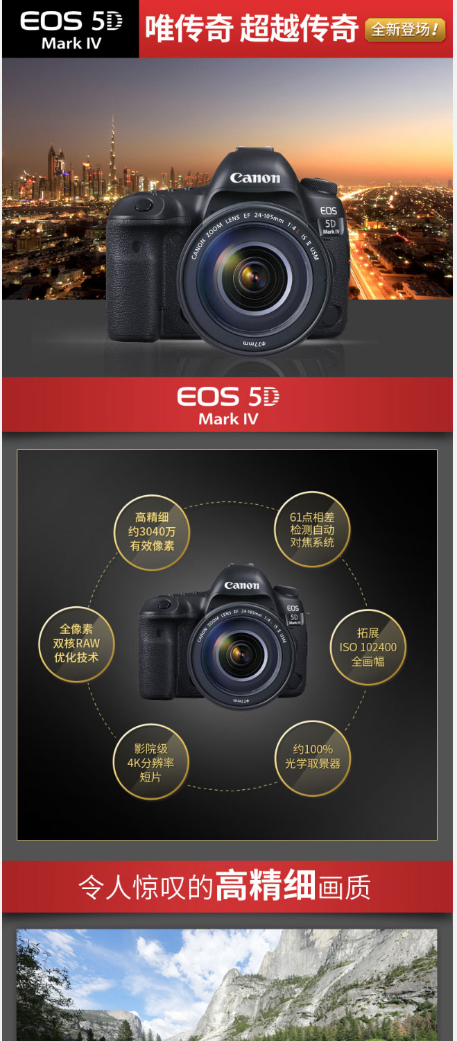 Canon EOS 5D Mark IV (ống kính 24-70 4) Máy ảnh SLR kỹ thuật số chuyên nghiệp 5D4