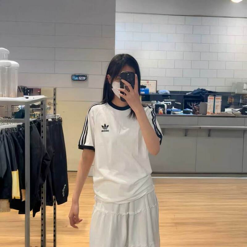 Adidas Adidas Men's and Women's Pure Cotton Short-Sleeved Couple's Trendy Brand Loose Sports Casual Clover Short-Sleeved Shirts