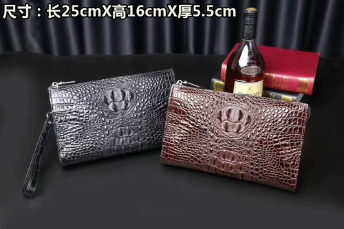 Трендовая модная сумка с петлей на руку, вместительная и большая маленькая сумка клатч для отдыха, Таиланд, крокодил, из натуральной кожи