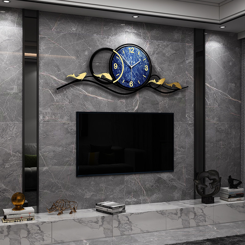 Light Extravagant Watches Hang Clocks Living Room Nets Red Home Fashion Creative Personality Art Modern TV Background Wall Upper Clock