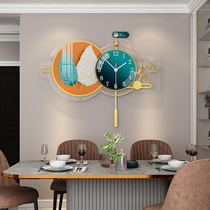 Net red light extravagant clock hanging clock Living room Home Fashion modern minimalist creative atmosphere 2021 Decorative Clock Hanging Wall