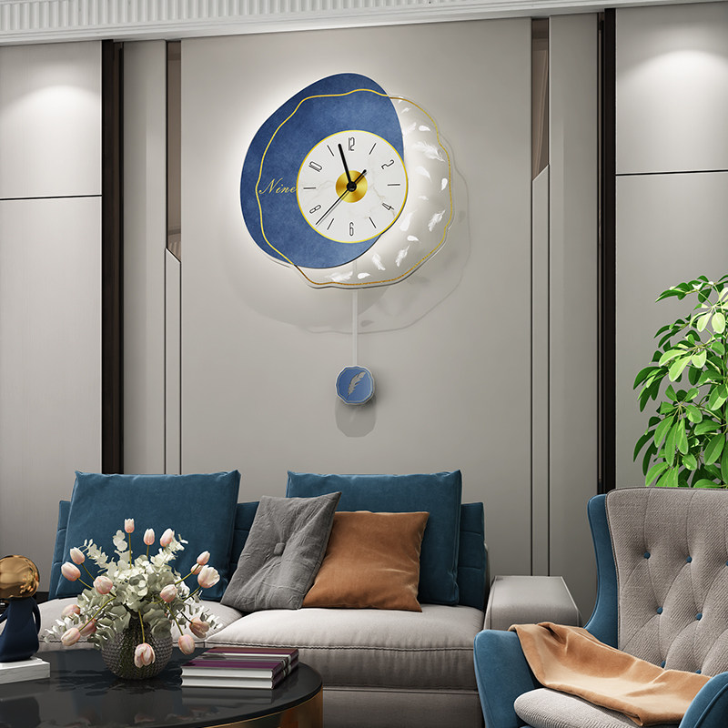 Net Red Clock Hanging Clock Living Room Home Fashion Light Lavish Creative Wall-mounted Clock Light Modern Minima Decoration Table Hanging Wall