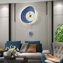 Net Red Clock Hanging Clock Living Room Home Fashion Light Lavish Creative Wall-mounted Clock Light Modern Minima Decoration Table Hanging Wall