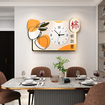 Electric meter box decoration painting minimalist modern free punching box with clock-hanging painting light and luxurious living room shielded box wall painting