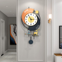 Modern minimalist clock hanging bell decorated living room Home Fashion light extravagant hanging wall personality Creative Arts Network Red clock