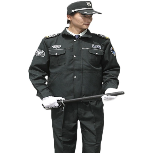 Шанхайская служба безопасности весна и осенью Shanghai New Campus Secus Secuse Inspection Inspection Property Security Work Service Униформа длинных рукавов