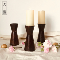 Wood feast] Log solid wood Nordic retro nostalgic jug candle holder Japanese decoration SPA aromatherapy candle holder