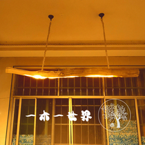 Dead wood lamp with chandelier Bed and breakfast Creative weathered wood ceiling lamp Original ecological tree branch art lamp Pastoral wind chandelier