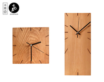 Wooden feast Log wooden rectangular bed and breakfast Nordic Hotel living room Solid wood Japanese style decoration silent wall clock