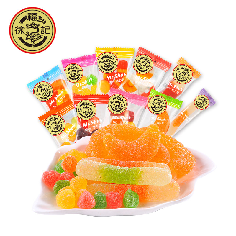 Xu Fukee Juice Rubber Sugar 500g Multi-taste Fruit Soft Sugar QQ Sugar Marriage Qingxi Sugar Child Zero Food