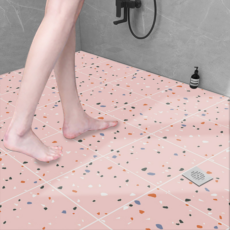 Tile Bathroom Self-Adhesive Waterproof Anti-Slip Bathroom Toilet Stickers Kitchen Extra Thick Oil-Proof Floor Tiles Wear-Resistant Stickers