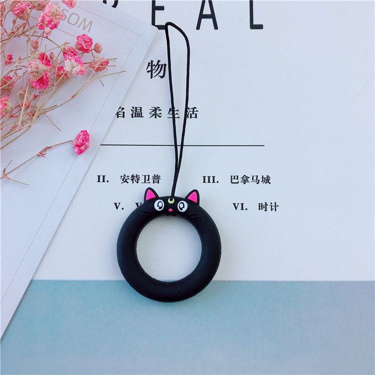 Apple X điện thoại di động vỏ dây oppo vòng dây ngắn dễ thương donut mặt dây chuyền nữ phổ quát chuỗi điện thoại di động phim hoạt hình - Nhẫn nhẫn cưới kim cương