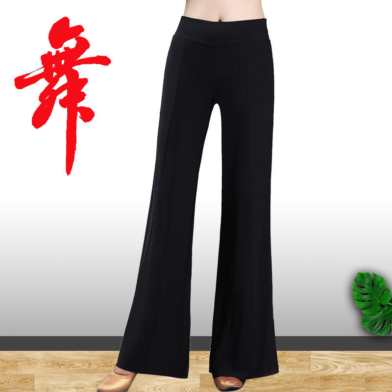 Modern Latin dance pants Adult women's national standard dance practice pants Square Dance Modern Dance slim wide leg flared pants