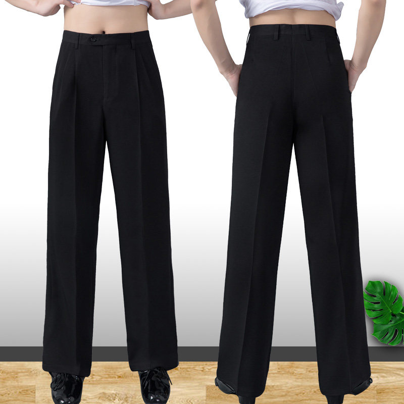 New dance pants men's straight modern dance Latin pants men's national standard ballroom dance square dance practice casual pants