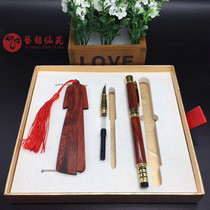 Large Red Acid Branches Double Use Pen Matching Clothing Bookmarking Two Sets Red Wood Pen Round Pearl Craft Pen Business Gift